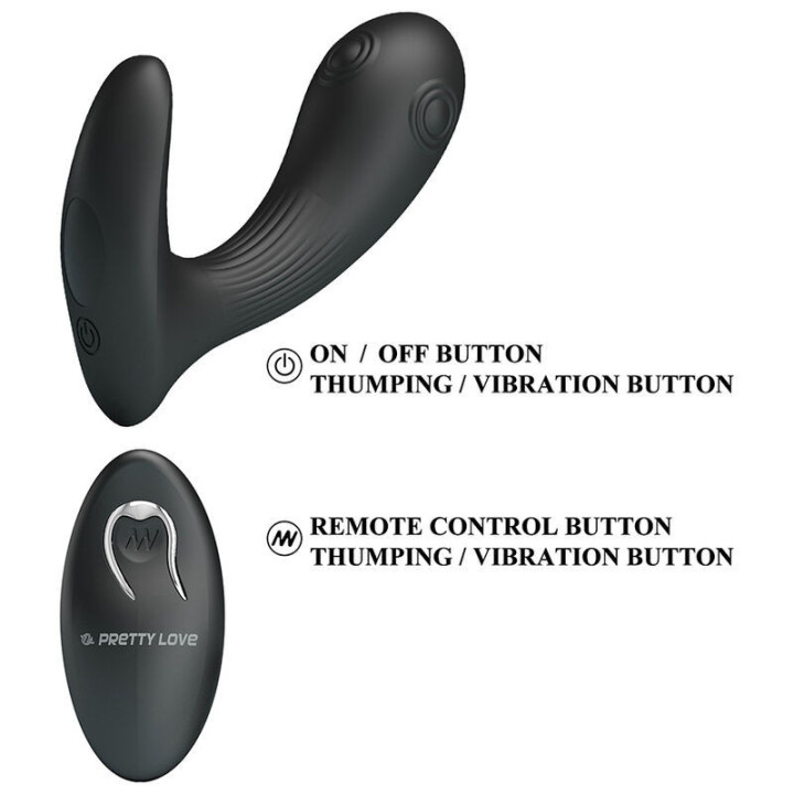 PRETTY LOVE - VIBRADOR DE PRÓSTATA MIRABELLE COM CONTROLE REMOTO