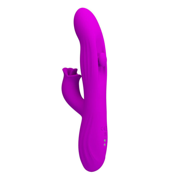 PRETTY LOVE - VIBRADOR OSCILATIVO YALANDA RABBIT COM DISPLAY DE LED ROXO