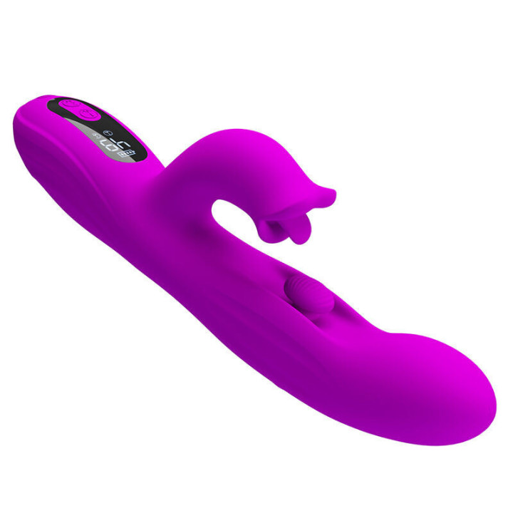 PRETTY LOVE - VIBRADOR OSCILATIVO YALANDA RABBIT COM DISPLAY DE LED ROXO