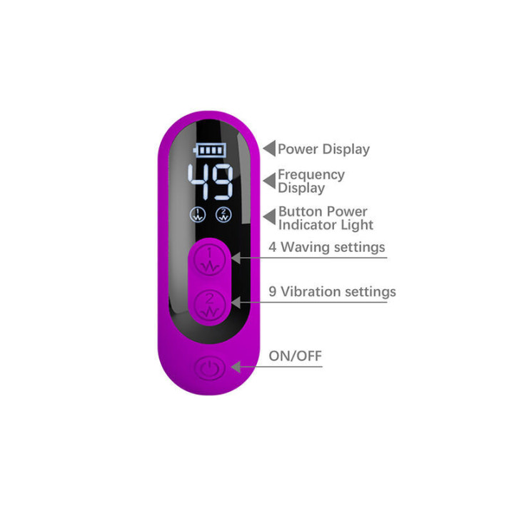 PRETTY LOVE - VIBRADOR OSCILATIVO YALANDA RABBIT COM DISPLAY DE LED ROXO
