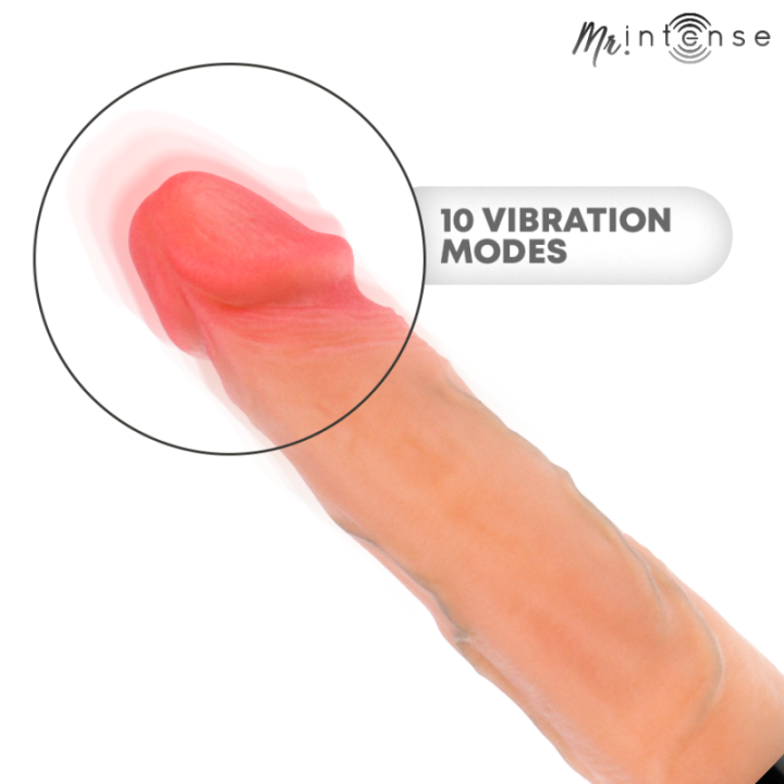 MR INTENSE - VIBRADOR JEAN UP&DOWN DE SILICONE COM EFEITO DE CALOR 24 CM -Ø- 3.8 CM