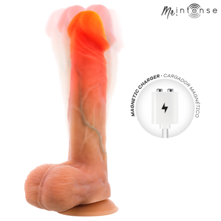 MR INTENSE - VIBRADOR LOGAN DE SILICONE COM EFEITO DE CALOR E CONTROLE REMOTO 20 CM -Ø- 4.1 CM
