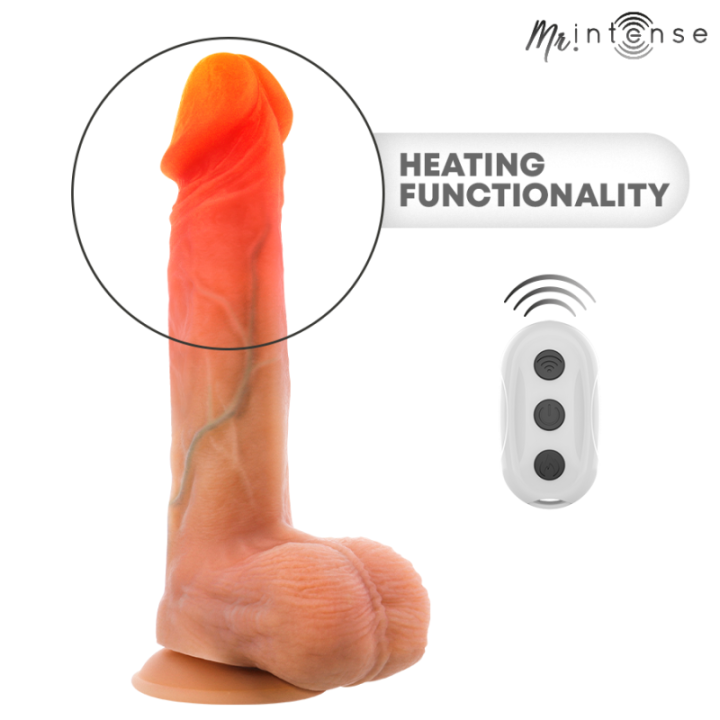 MR INTENSE - VIBRADOR LOGAN DE SILICONE COM EFEITO DE CALOR E CONTROLE REMOTO 20 CM -Ø- 4.1 CM