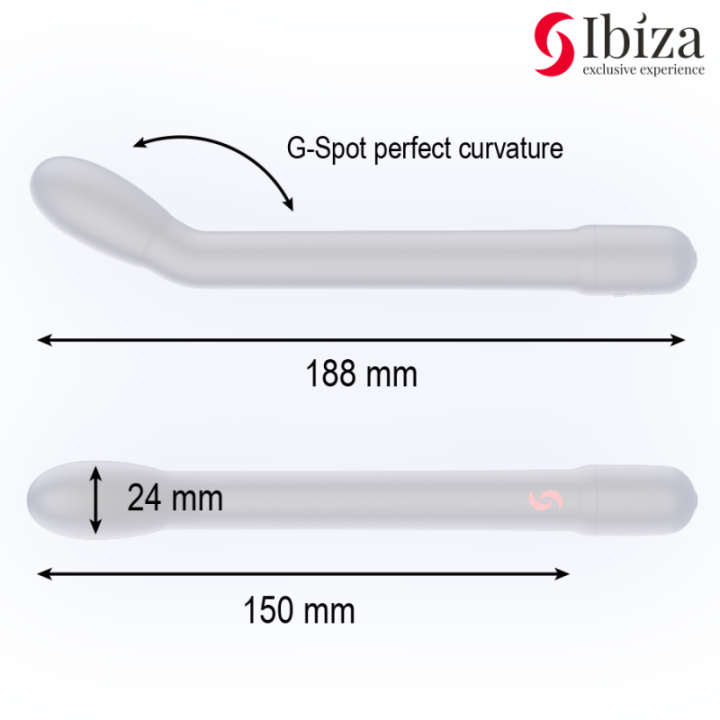 IBIZA - VIBRADOR DE PONTO G PRETO COM VIBRAÇÃO