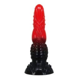 POWER MONSTERS - DILDO DE FANTASIA DRAGÃO DE FOGO COM VENTOSA 24,5 CM Ø 5,8 CM VERMELHO E PRETO