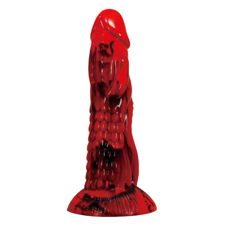 POWER MONSTERS - DILDO FANTASIA MINOTAURO COM VENTOSA 21 CM Ø 5 CM VERMELHO E PRETO