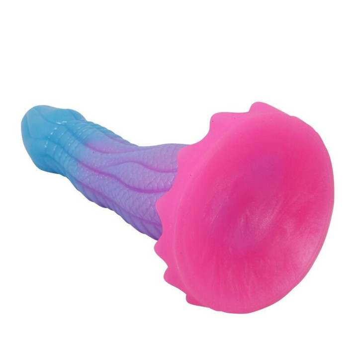 POWER MONSTERS - DILDO FANTASIA VOID PYTHON COM VENTOSA 20.5 CM Ø 5.2 CM AZUL. ROXO E ROSA