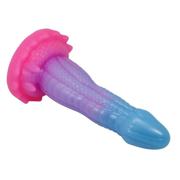 POWER MONSTERS - DILDO FANTASIA VOID PYTHON COM VENTOSA 20.5 CM Ø 5.2 CM AZUL. ROXO E ROSA