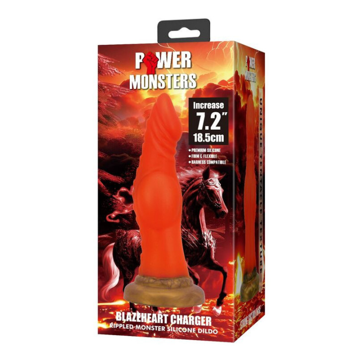 POWER MONSTERS - BLAZEHEART CHARGER FANTASY DILDO DE SILICONE 18.5 CM Ø 4.5 CM