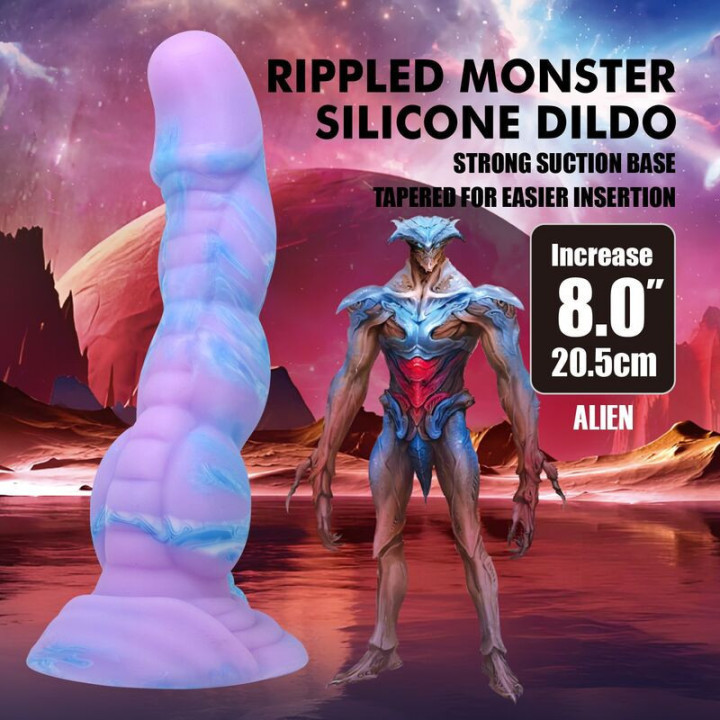 POWER MONSTERS - DILDO DE SILICONE ALIEN FANTASY 20.5 CM Ø 4.8 CM
