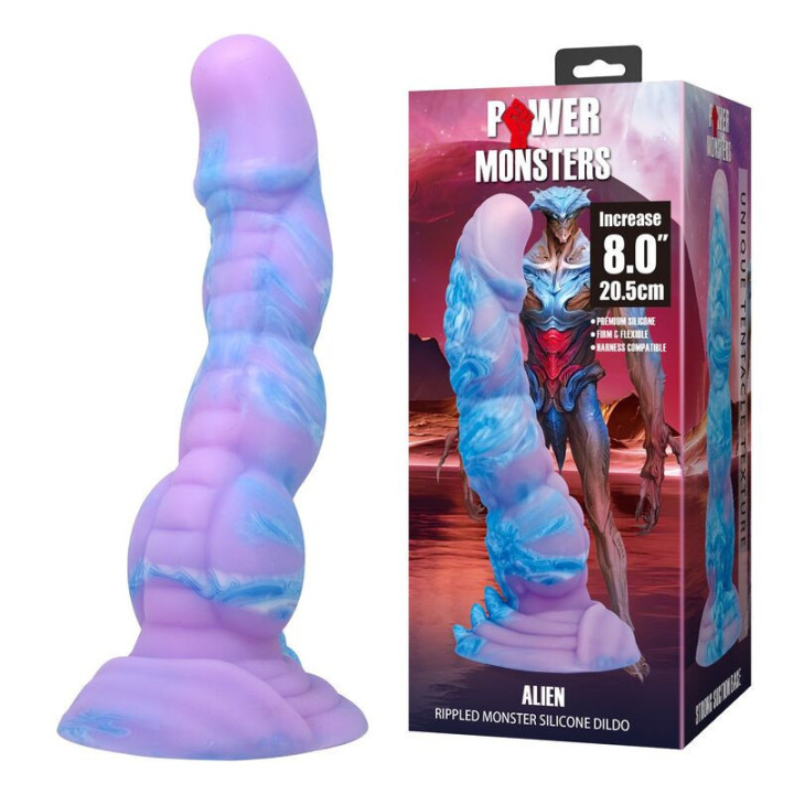 POWER MONSTERS - DILDO DE SILICONE ALIEN FANTASY 20.5 CM Ø 4.8 CM