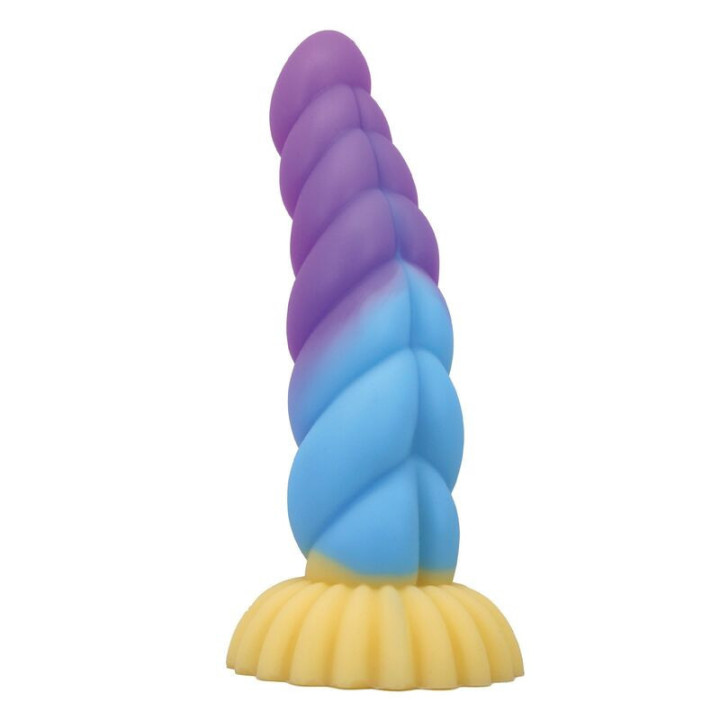 POWER MONSTERS - UNICÓRNIO TRICOLOR FANTASIA DE SILICONE 22 CM Ø 5 CM