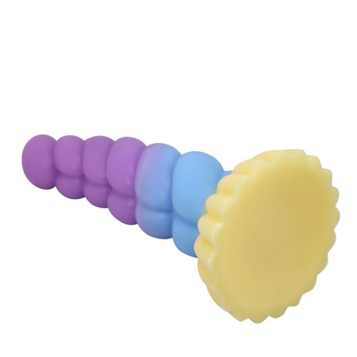 POWER MONSTERS - UNICÓRNIO TRICOLOR FANTASIA DE SILICONE 22 CM Ø 5 CM