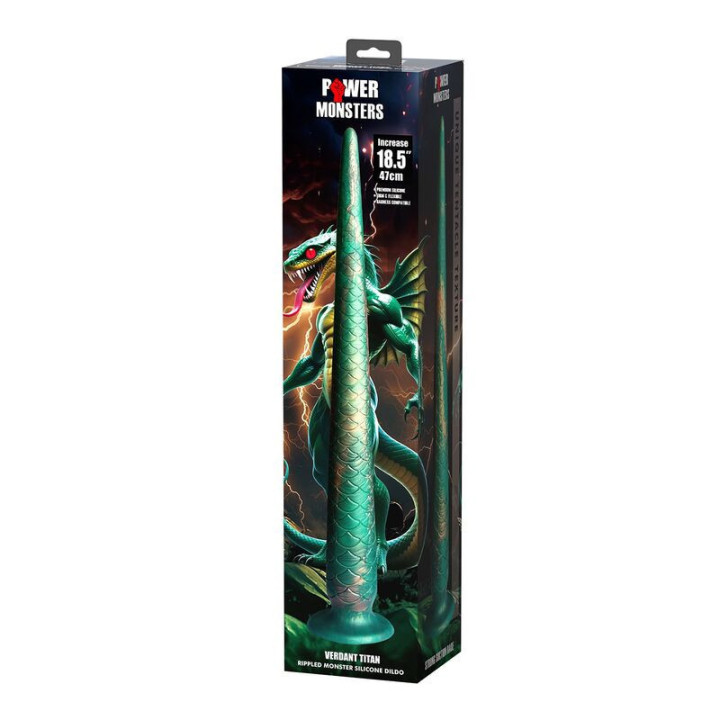 POWER MONSTERS - WILDWYRM TAIL BICOLOR FANTASY SILICONE DILDO 47 CM Ø 4 CM