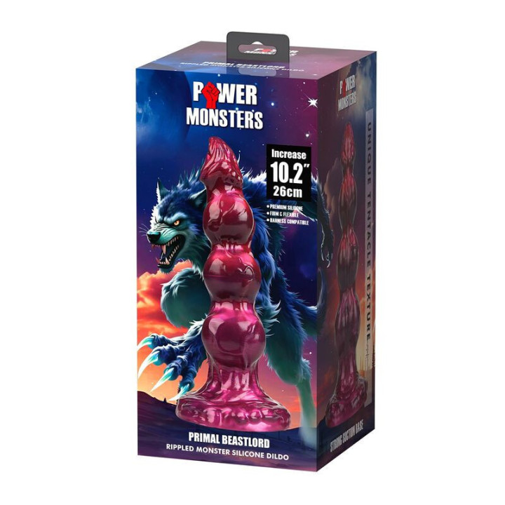 POWER MONSTERS - PRIMAL BEASTLORD ROSA TRANSLÚCIDO FANTASIA DILICONE 26 CM Ø 5 CM
