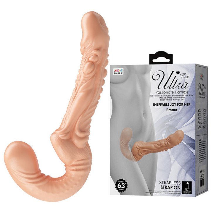 BAILE - EMMA STRAP-ON TEXTURIZADO PARA DUPLA PENETRAÇÃO