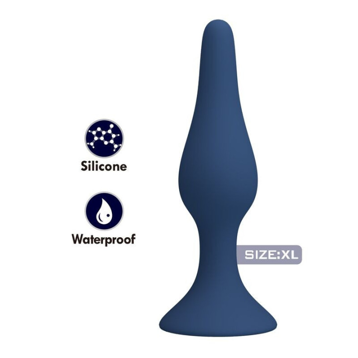 MR PLAY - PLUG ANAL DE SILICONE CÔNICO AZUL XL
