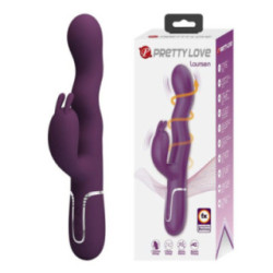 PRETTY LOVE - VIBRADOR LOURSEN RABBIT COM MOVIMENTO DE IMPULSO E 7 VIBRAÇÕES, RECARREGÁVEL VIA USB, ROXO