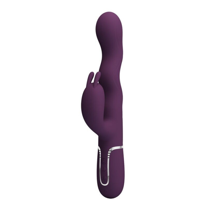 PRETTY LOVE - VIBRADOR LOURSEN RABBIT COM MOVIMENTO DE IMPULSO E 7 VIBRAÇÕES. RECARREGÁVEL VIA USB. ROXO