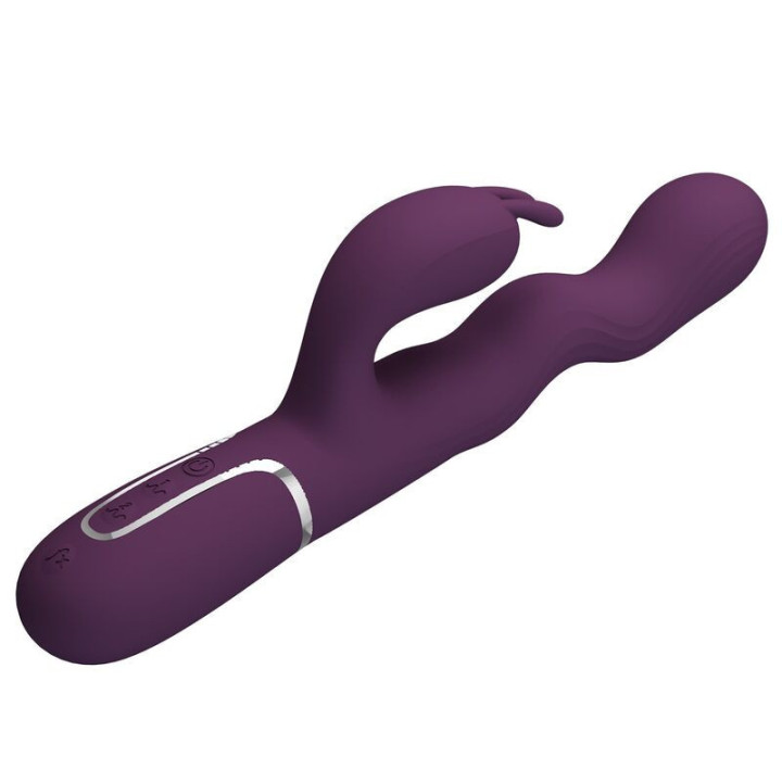 PRETTY LOVE - VIBRADOR LOURSEN RABBIT COM MOVIMENTO DE IMPULSO E 7 VIBRAÇÕES. RECARREGÁVEL VIA USB. ROXO