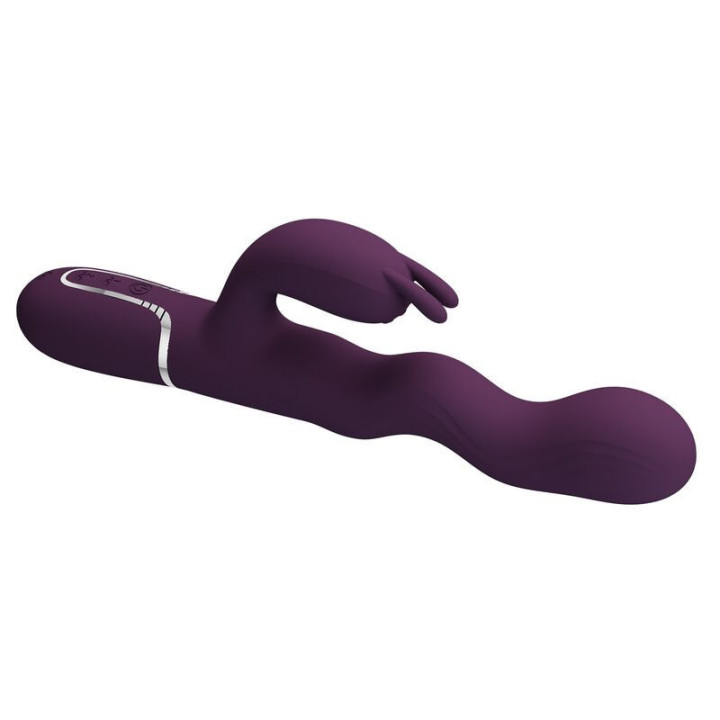 PRETTY LOVE - VIBRADOR LOURSEN RABBIT COM MOVIMENTO DE IMPULSO E 7 VIBRAÇÕES. RECARREGÁVEL VIA USB. ROXO