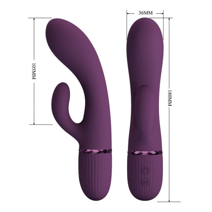 PRETTY LOVE - MARGIE VIBRADOR COELHO RECARREGÁVEL COM 10 FUNÇÕES ROXO