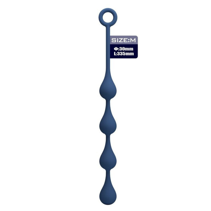 MR PLAY - BOLINHAS ANAL DE SILICONE AZUIS TAMANHO M 33 CM