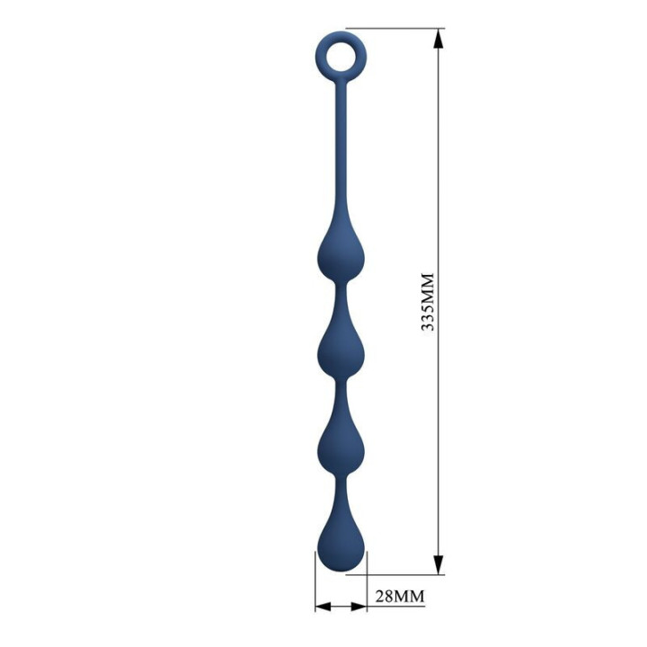MR PLAY - BOLINHAS ANAL DE SILICONE AZUIS TAMANHO M 33 CM