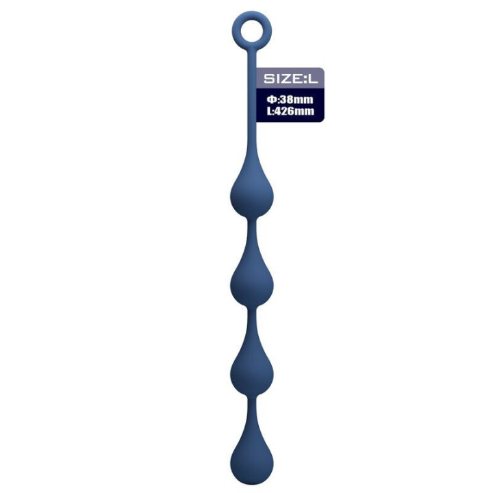 MR PLAY - BOLINHAS ANAL DE SILICONE AZUIS TAMANHO G 42.6 CM