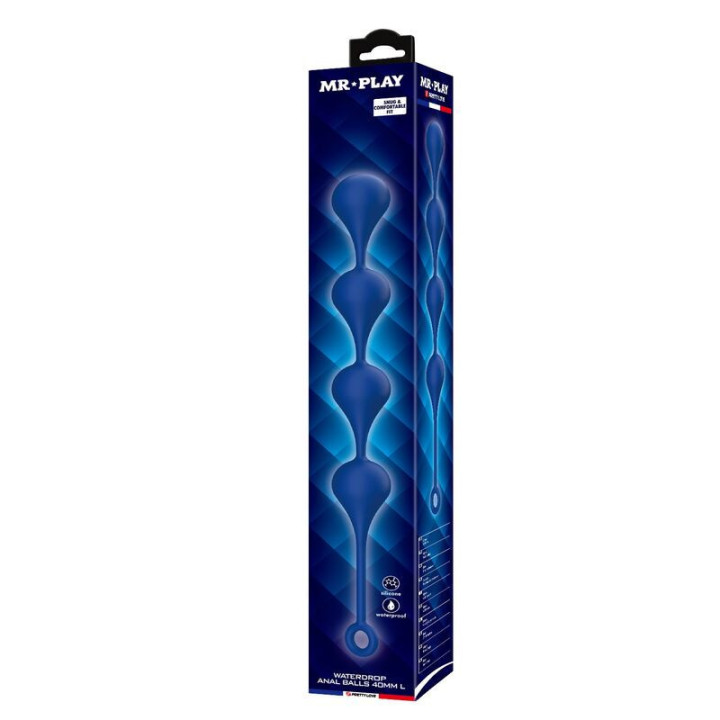 MR PLAY - BOLINHAS ANAL DE SILICONE AZUIS TAMANHO G 42.6 CM
