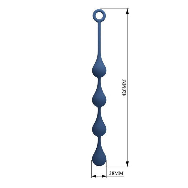 MR PLAY - BOLINHAS ANAL DE SILICONE AZUIS TAMANHO G 42.6 CM