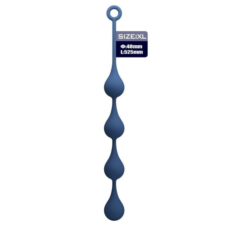 MR PLAY - BOLINHAS ANAL DE SILICONE AZUIS TAMANHO XL 52.5 CM