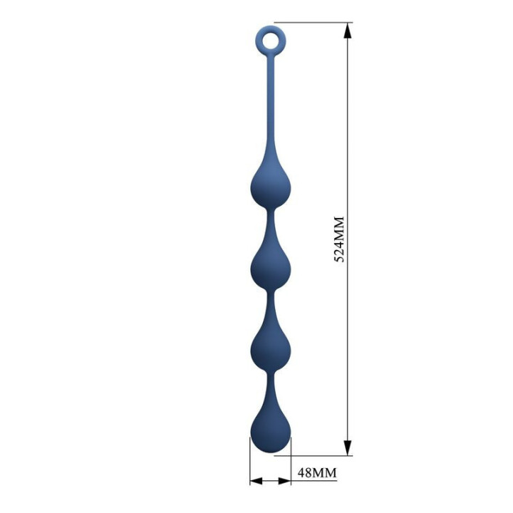 MR PLAY - BOLINHAS ANAL DE SILICONE AZUIS TAMANHO XL 52.5 CM