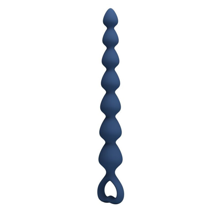 MR PLAY - BOLINHAS ANAL DE SILICONE AZUIS E PLUG ANAL 26.7 CM