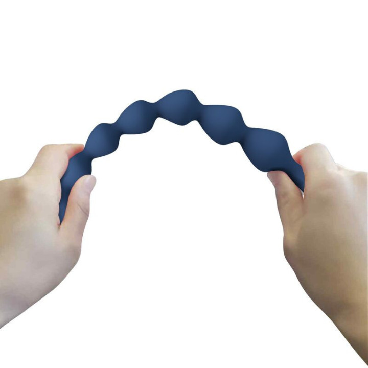 MR PLAY - BOLINHAS ANAL DE SILICONE AZUIS E PLUG ANAL 26.7 CM