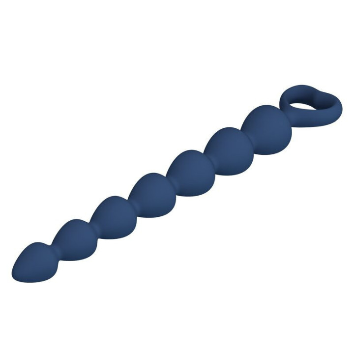 MR PLAY - BOLINHAS ANAL DE SILICONE AZUIS E PLUG ANAL 26.7 CM