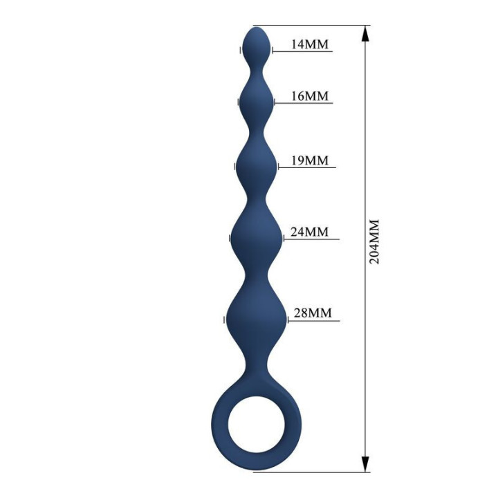 MR PLAY - BOLINHAS ANAL DE SILICONE AZUIS E PLUG ANAL 20.4 CM
