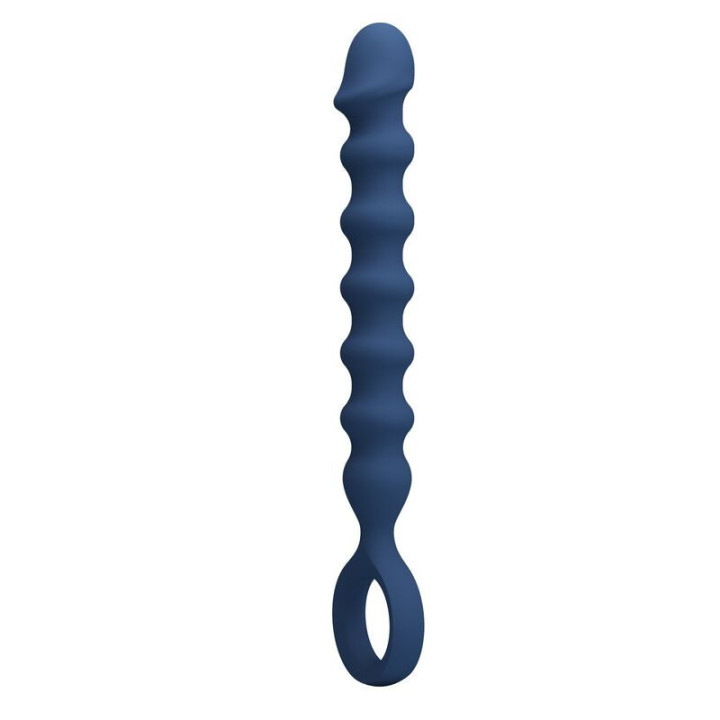 MR PLAY - BOLINHAS ANAL DE SILICONE AZUIS E PLUG ANAL - Ø - 3.4 CM - 28.5 CM