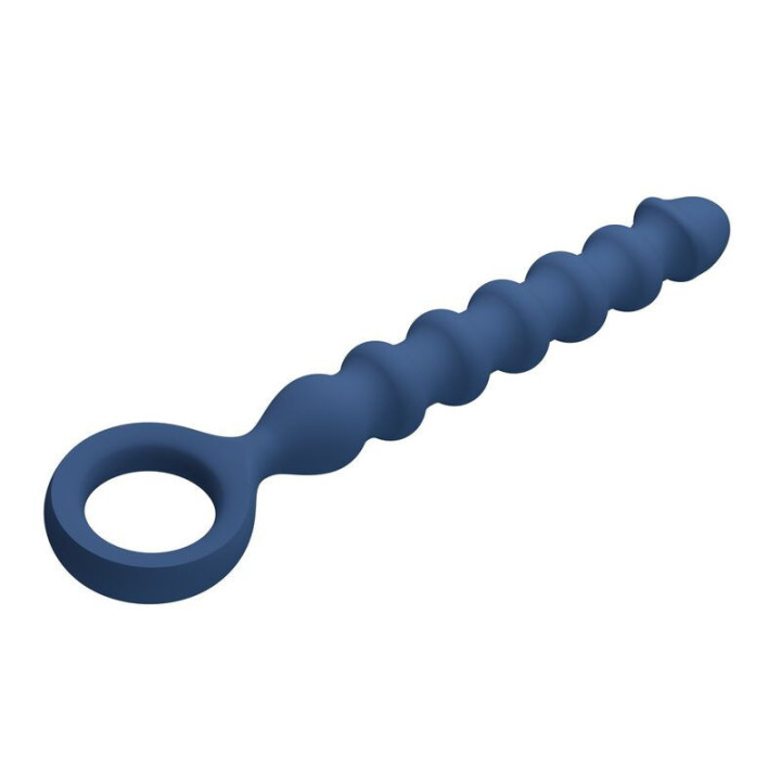 MR PLAY - BOLINHAS ANAL DE SILICONE AZUIS E PLUG ANAL - Ø - 3.4 CM - 28.5 CM
