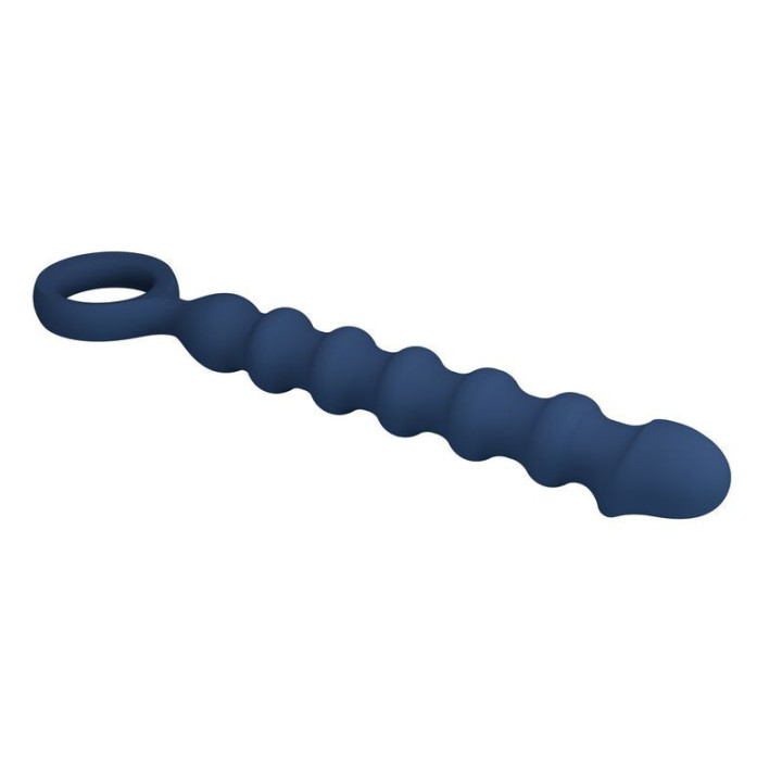 MR PLAY - BOLINHAS ANAL DE SILICONE AZUIS E PLUG ANAL - Ø - 3.4 CM - 28.5 CM