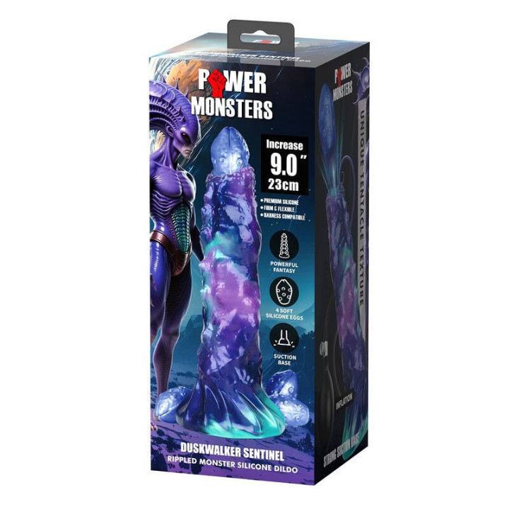POWER MONSTERS - DUSKWALKER SENTINEL TRICOLOR DILDO DE SILICONE INFLÁVEL FANTASIA 23 CM Ø 5 CM
