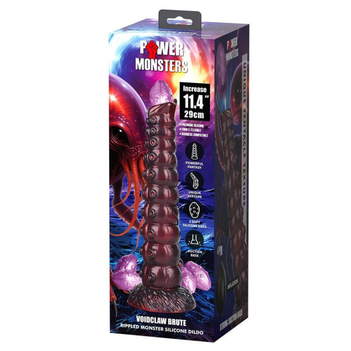 POWER MONSTERS - VOIDCLAW BRUTE BICOLOR DILDO DE SILICONE INFLÁVEL FANTASIA 29 CM Ø 5.7 CM