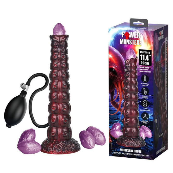 POWER MONSTERS - VOIDCLAW BRUTE BICOLOR DILDO DE SILICONE INFLÁVEL FANTASIA 29 CM Ø 5.7 CM