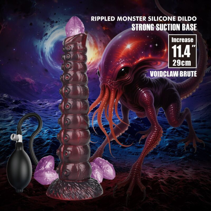 POWER MONSTERS - VOIDCLAW BRUTE BICOLOR DILDO DE SILICONE INFLÁVEL FANTASIA 29 CM Ø 5.7 CM