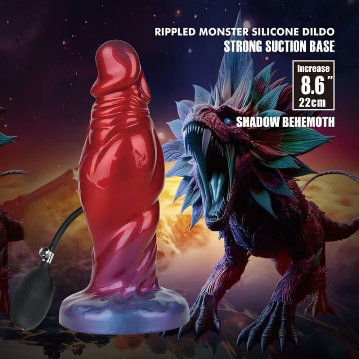 POWER MONSTERS - SHADOW BEHEMOTH BICOLOR DILDO DE SILICONE FANTASIA 22 CM Ø 5 CM