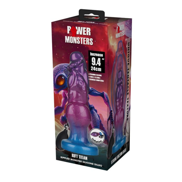 POWER MONSTERS - RIFT TITAN BICOLOR DILDO DE SILICONE INFLÁVEL FANTASIA 24 CM Ø 5 CM