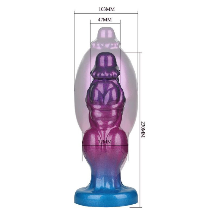 POWER MONSTERS - RIFT TITAN BICOLOR DILDO DE SILICONE INFLÁVEL FANTASIA 24 CM Ø 5 CM