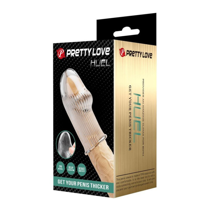 PRETTY LOVE - CAPA PENIANA HUEL PARA AUMENTAR A GROSSURA DO SEU PÊNIS TRANSPARENTE