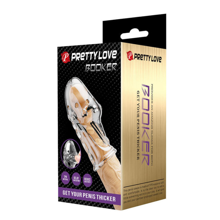PRETTY LOVE - CAPA PENIANA ROCKER PARA AUMENTAR A ESPESSURA DO SEU PÊNIS TRANSPARENTE