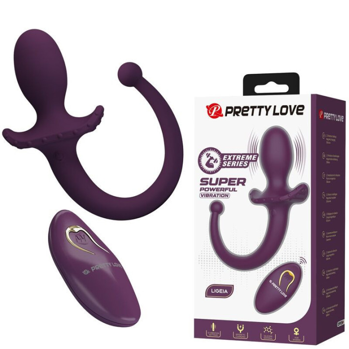 PRETTY LOVE - LIOEA PLUG ANAL VIBRATÓRIO COM RABO 12 FUNÇÕES ROXO COM CONTROLE REMOTO